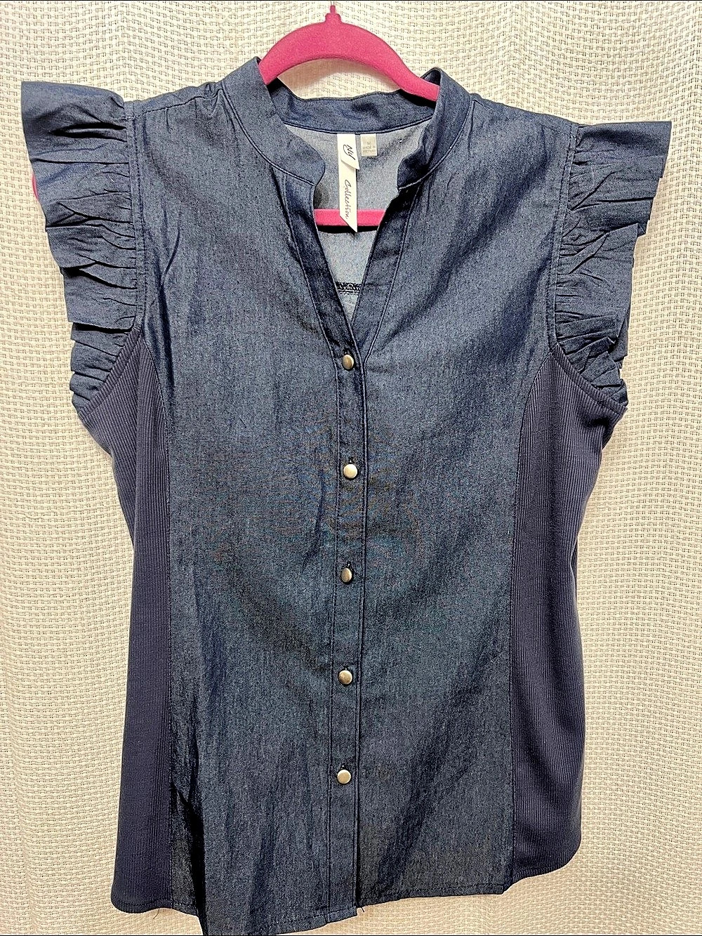 Nine West Ruffle Sleeve Blouse in Blue New